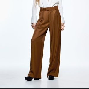 Zara Satin effect wide leg pants